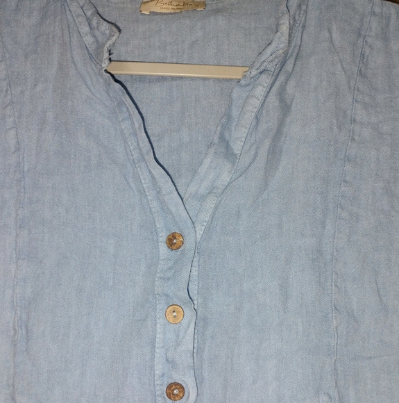 Bellambia 100% Linen Mini Dress Tiered Ruffle Dress Size Small - Picture 4 of 8